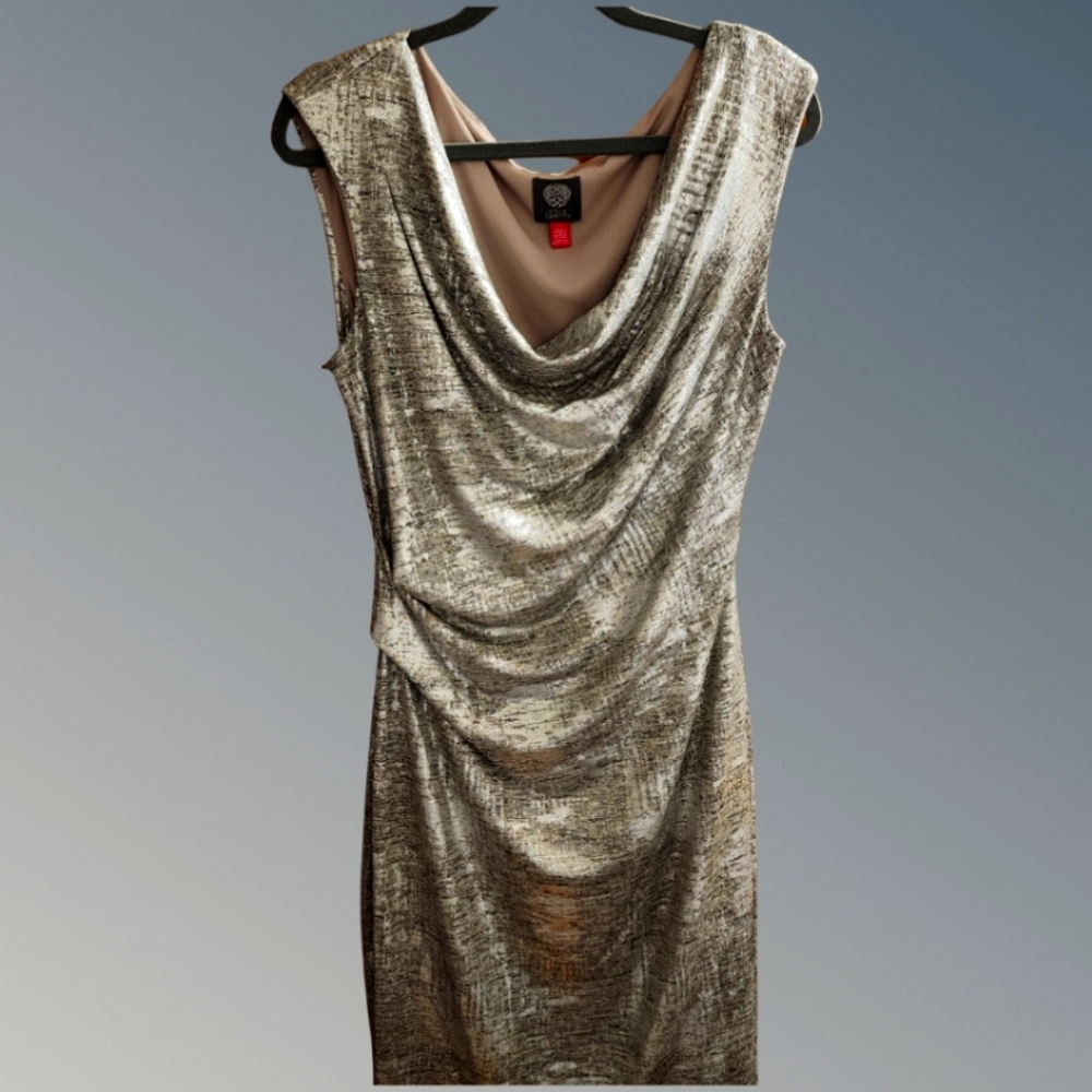 Vince Camuto Silver Cocktail Dress, Size 14